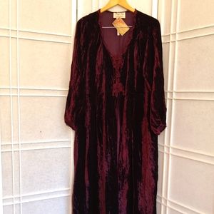 Margot Lea velvet caftan cardigan merlot color